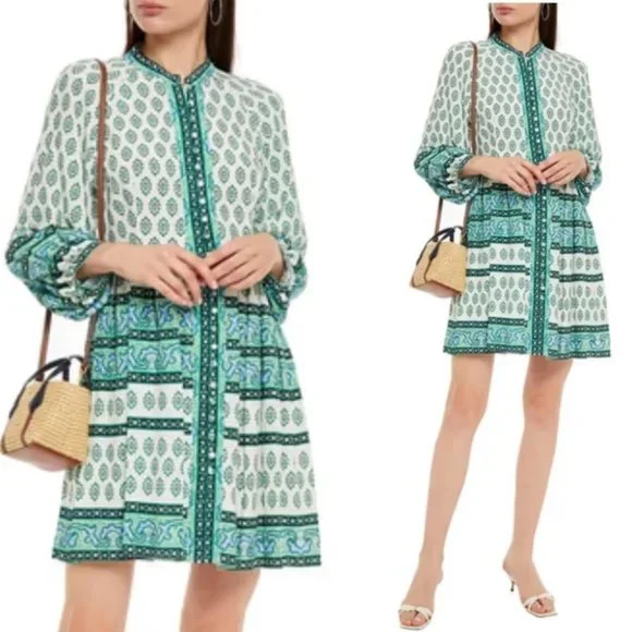 NWT! Sandro Naima gathered woven mini dress Size 8